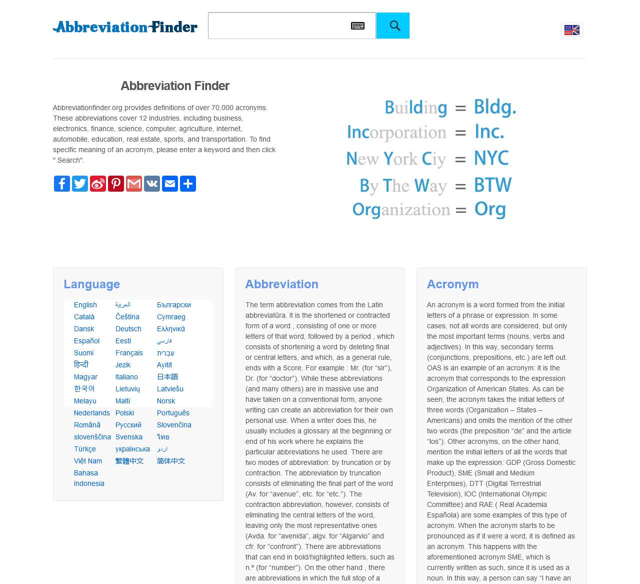 Abbreviation Finder | Check Acronym for Free Online