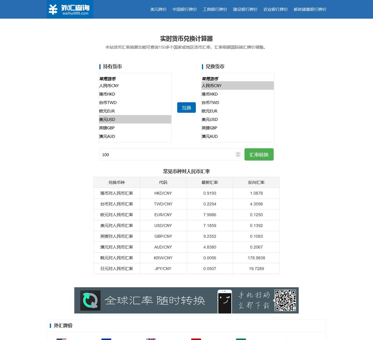 外汇查询_货币汇率换算_外汇外币兑换汇率计算器_今日汇率换算 外汇查询