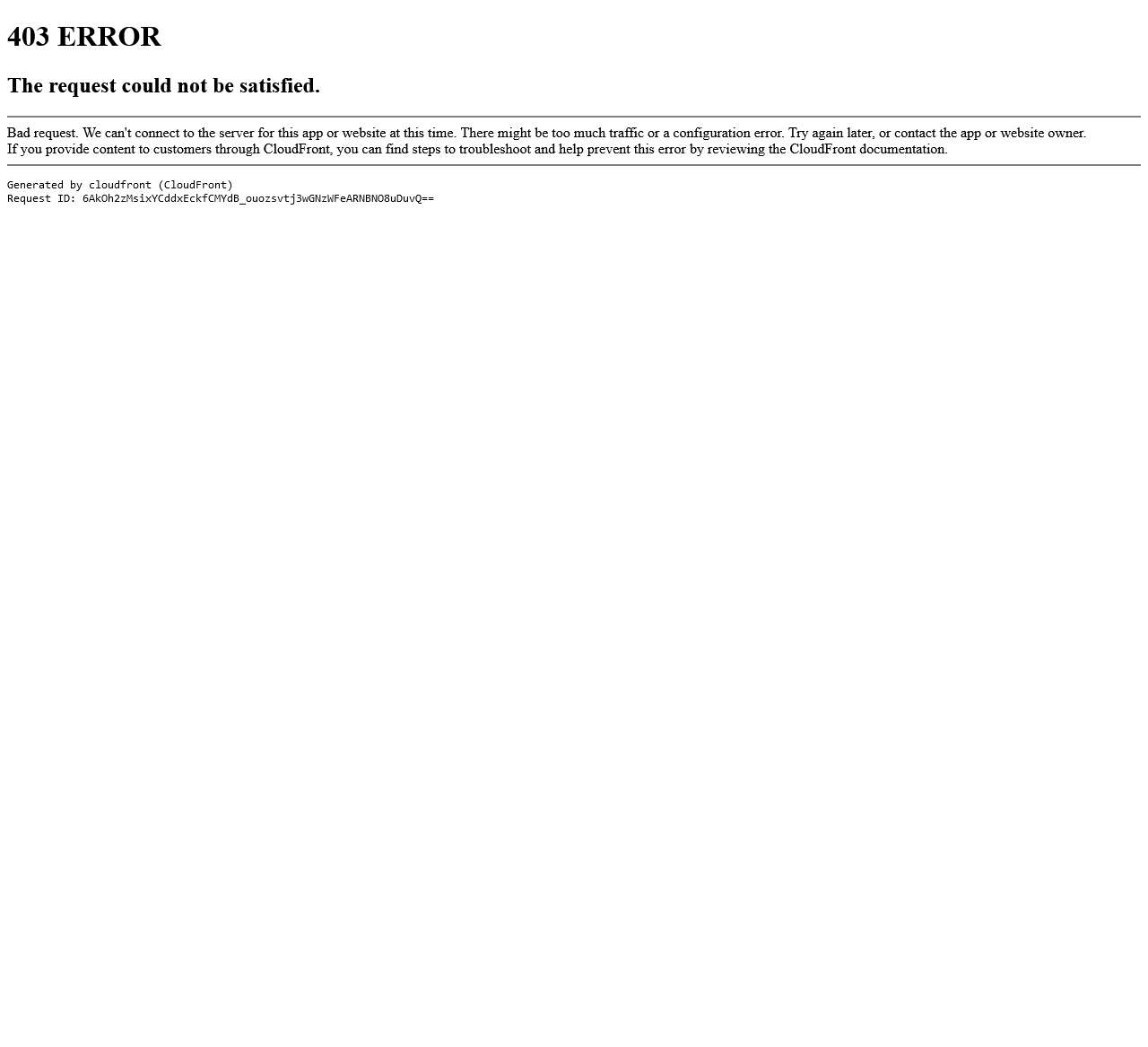 ERROR: The request could not be satisfied