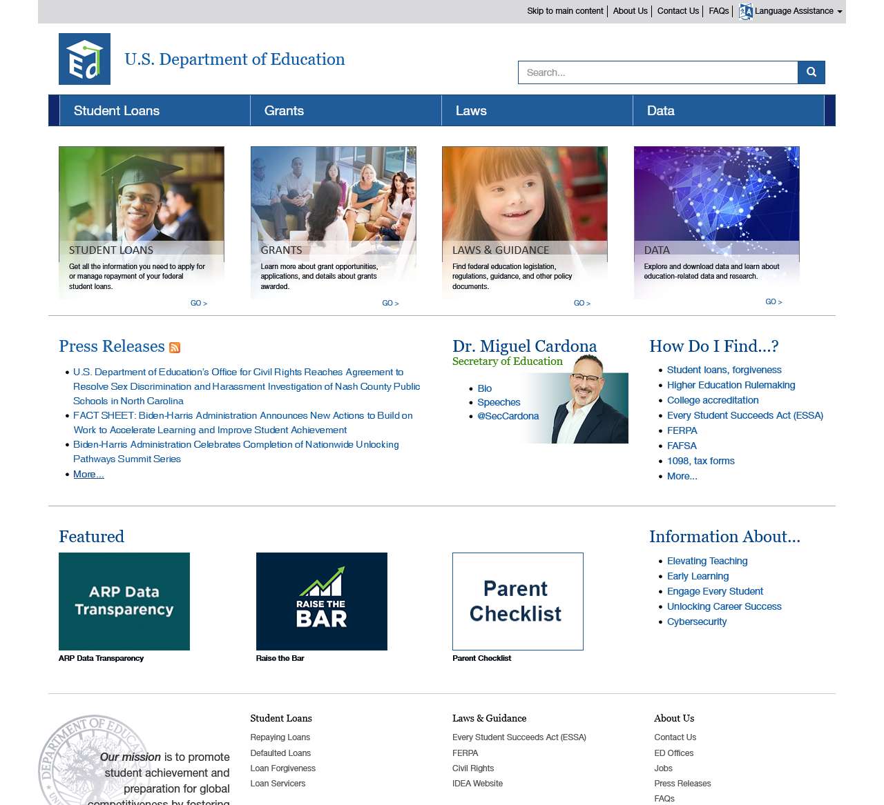 Home | U.S. Department of Education