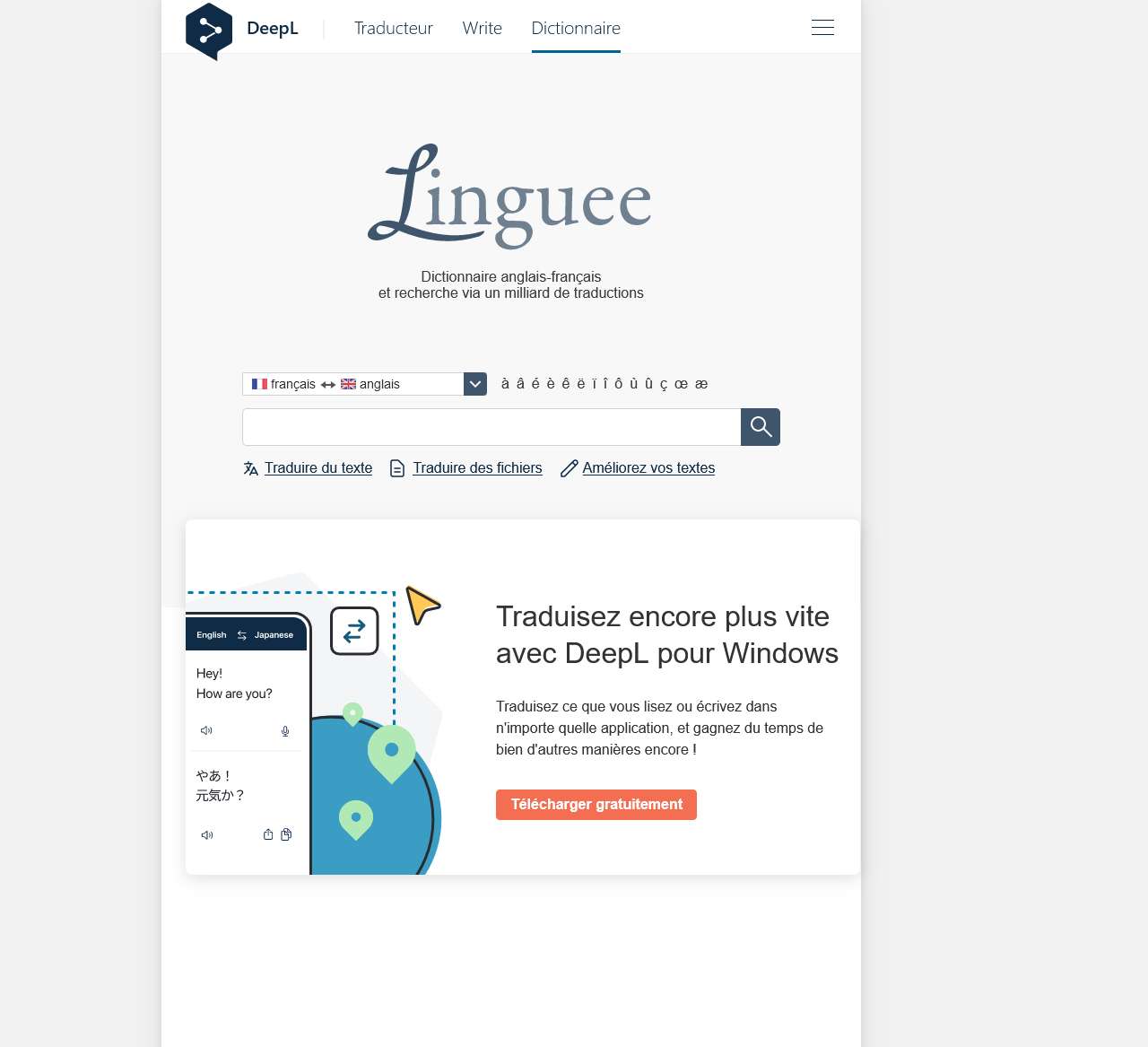 Linguee | Dictionnaire anglais-français (et autres langues)