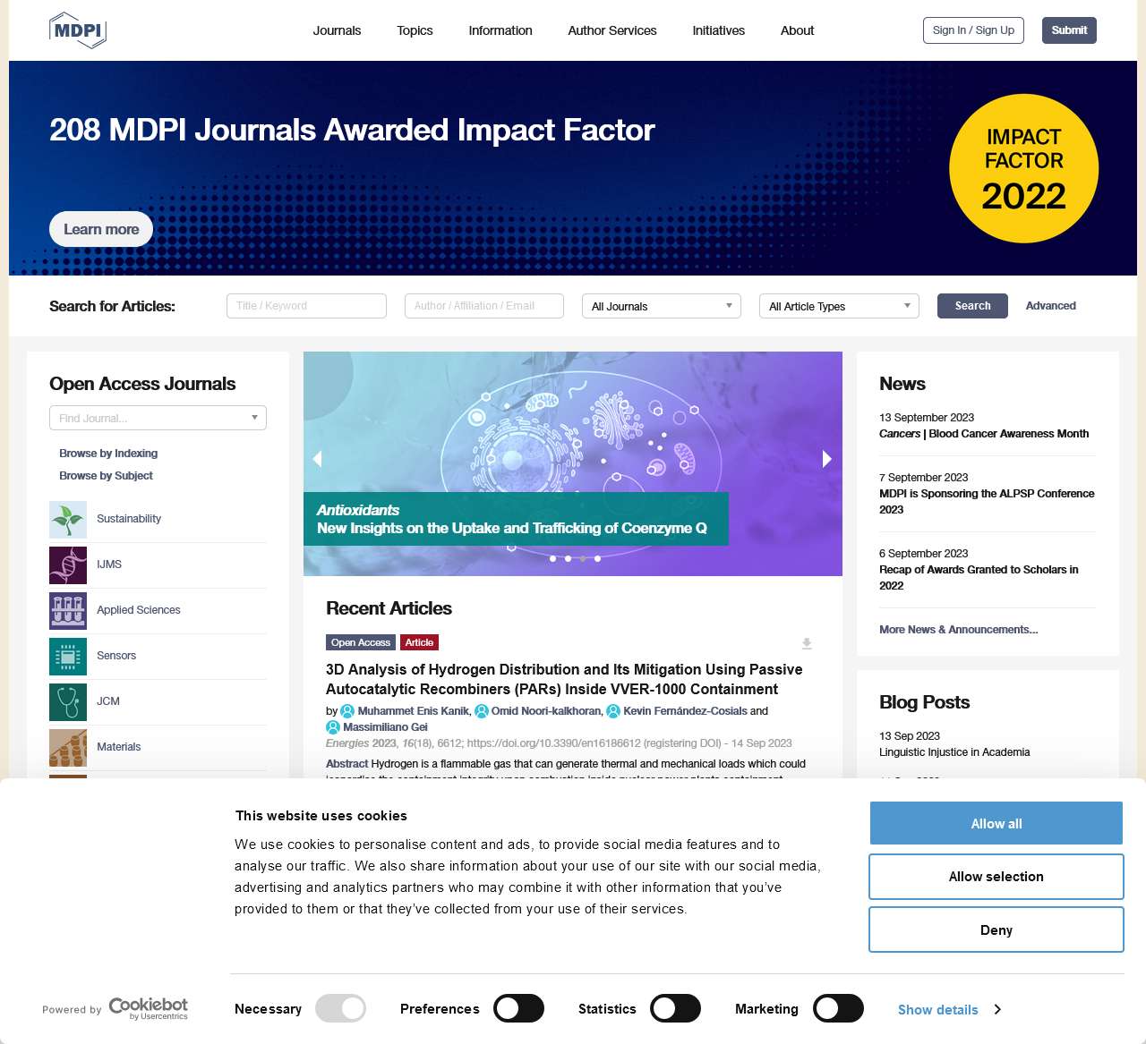 MDPI - Publisher of Open Access Journals