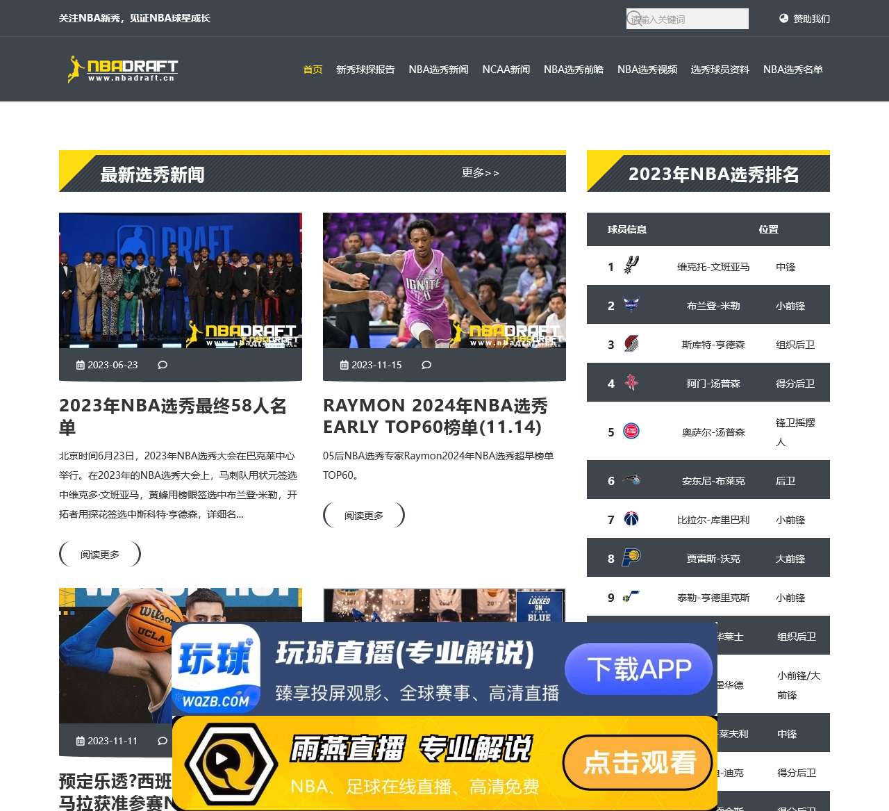 关注2024年NBA选秀，见证NBA新秀成长 – NBA选秀先锋站