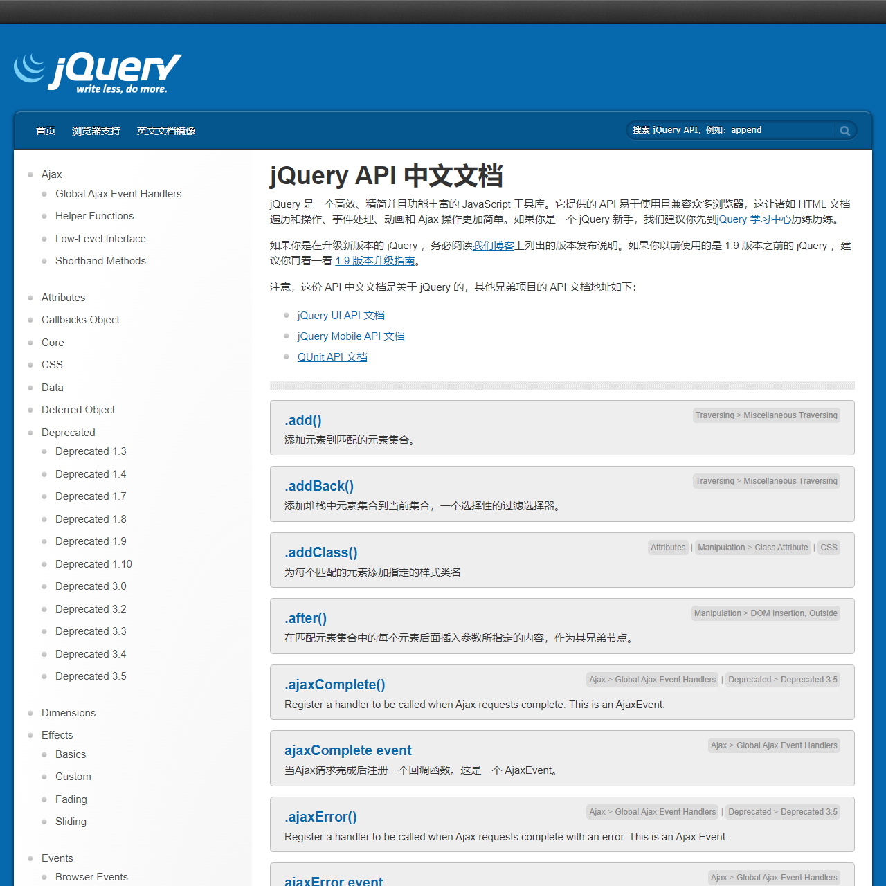 jQuery API
