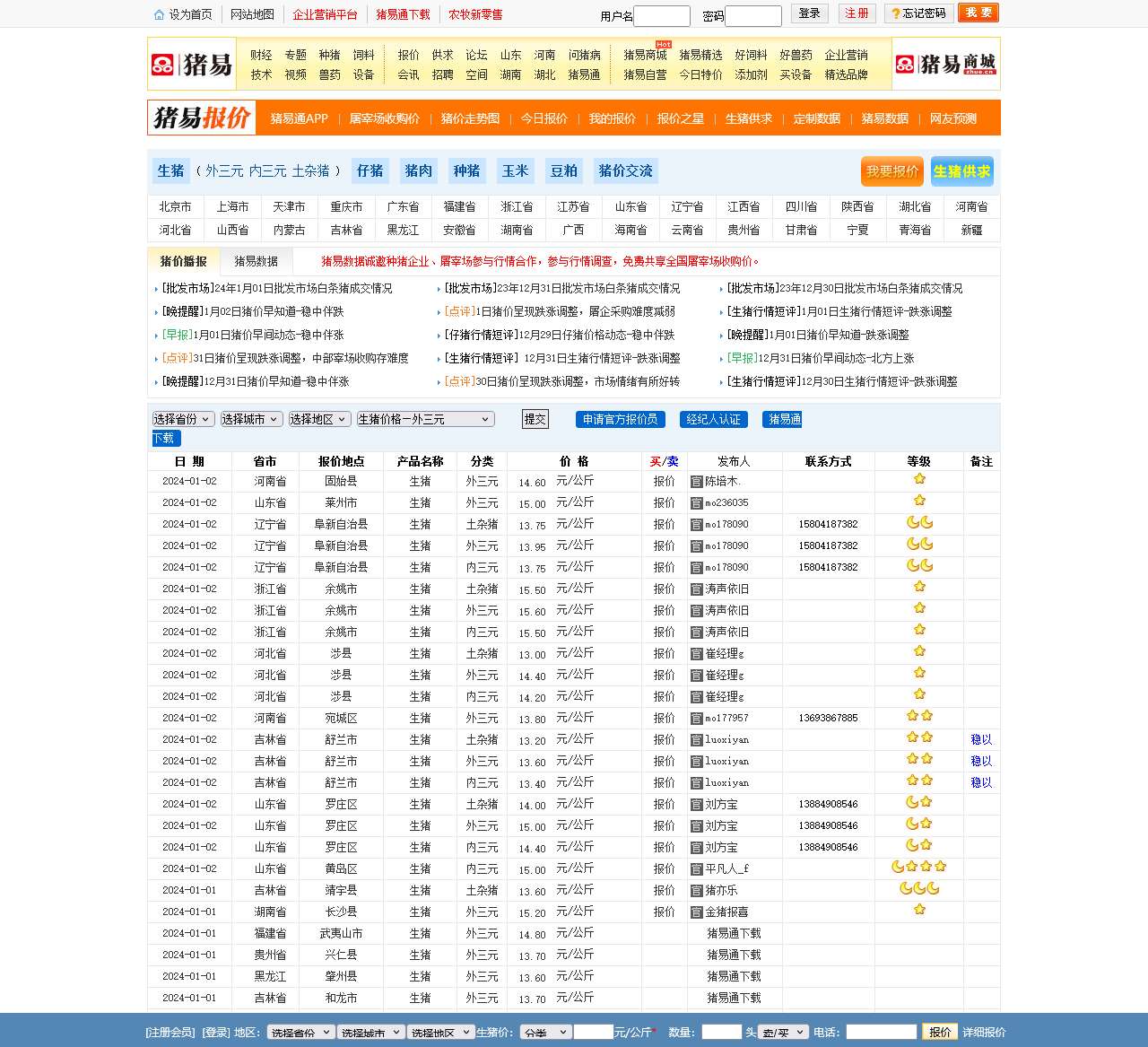 猪易通报价_生猪价格__猪价网_今日猪价_猪肉价格_猪价行情_生猪报价_猪易网_猪易通APP-300万养猪人都在用的APP