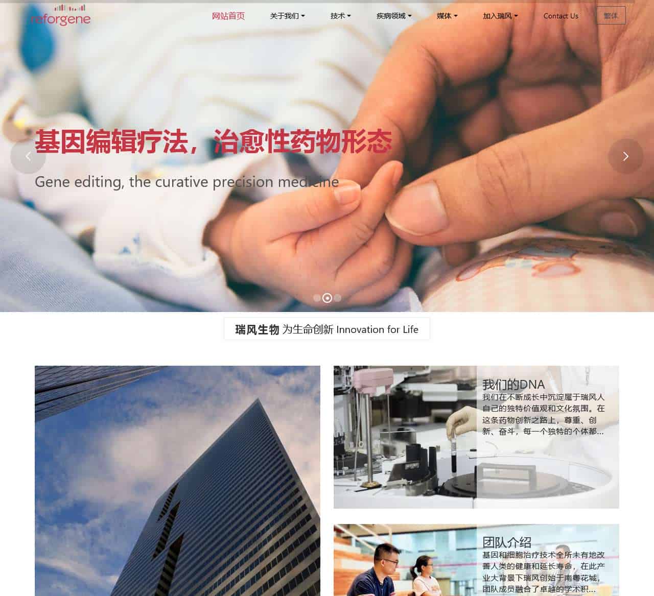 瑞风生物 | Reforgene Medicine – 领先的基因编辑药物公司