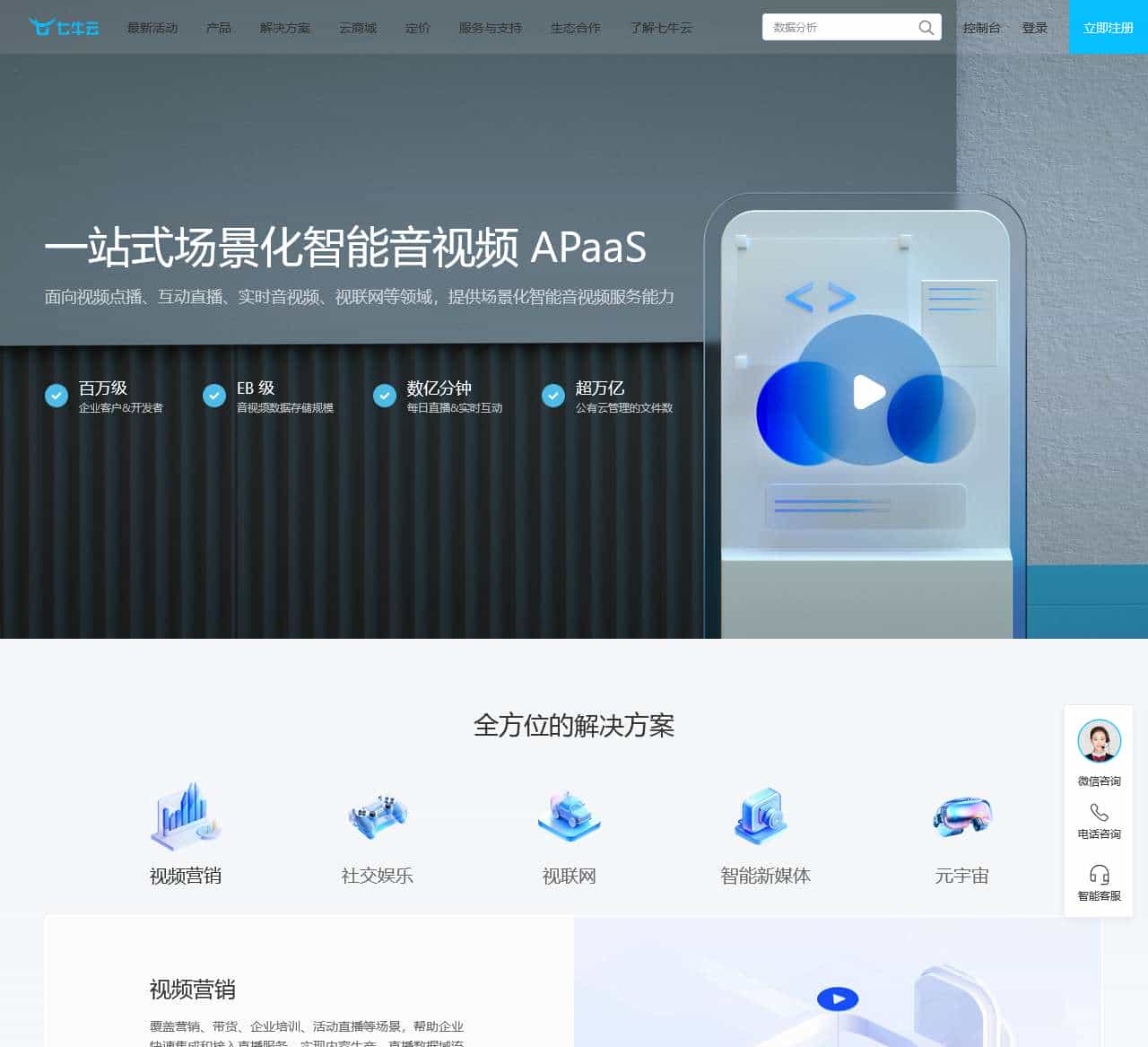 七牛云 | 一站式场景化智能音视频 APaaS