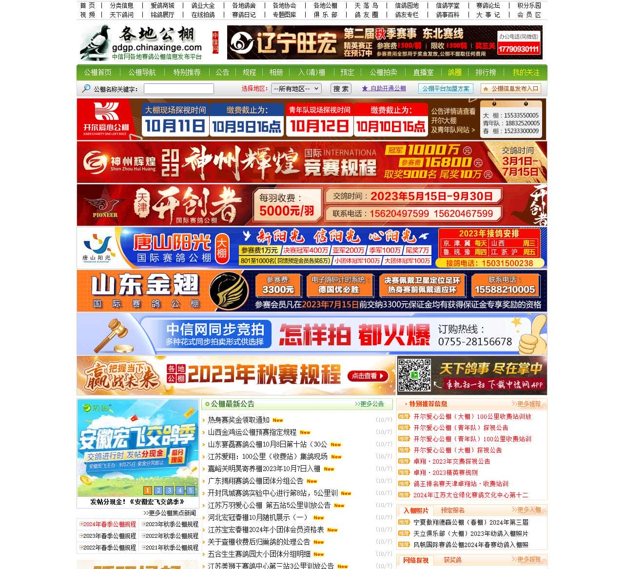 各地赛鸽公棚