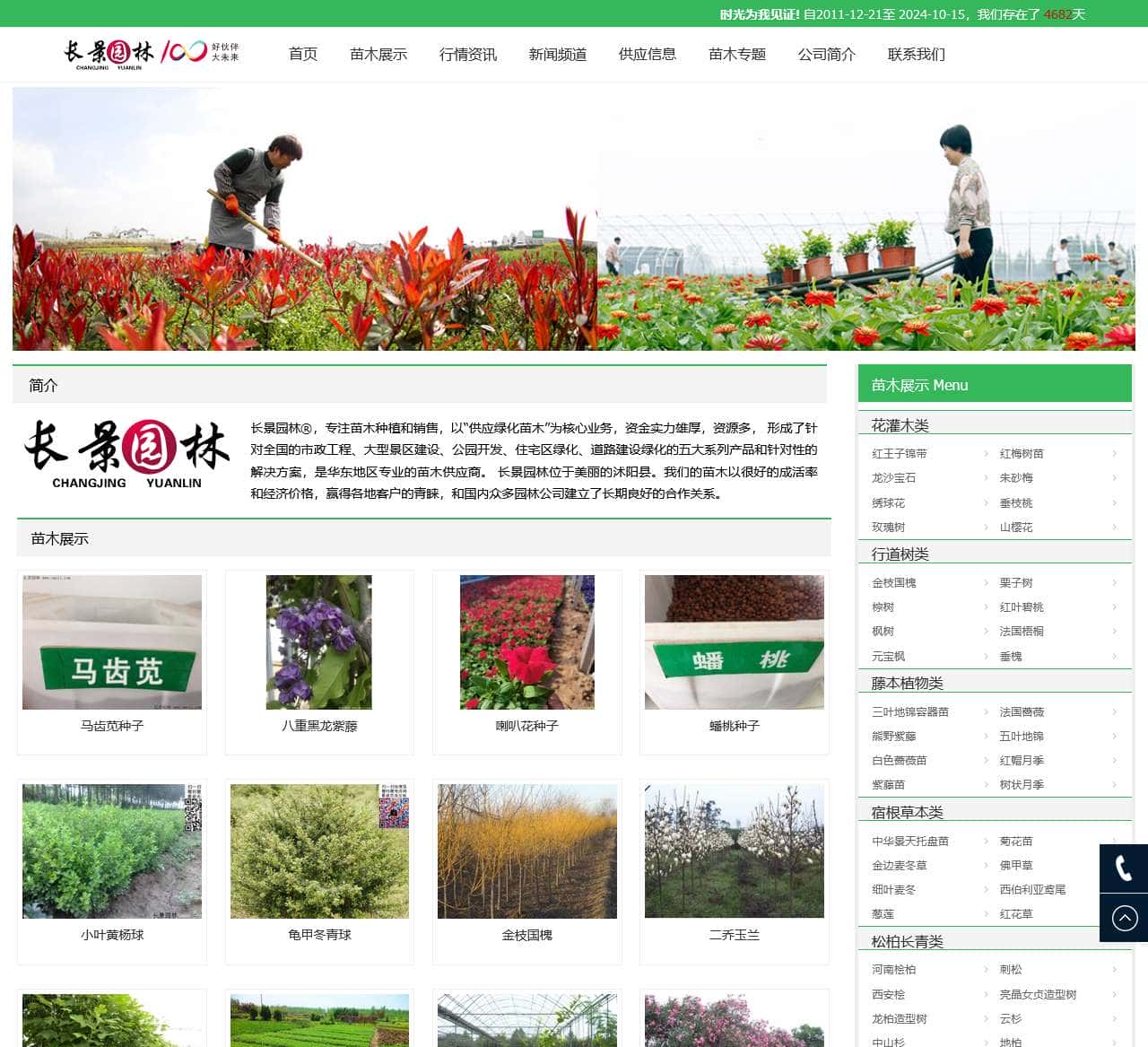 [长景园林] 苗木批发基地-绿化公司-提供苗木报价-品种名称图片查询-三点水商贸