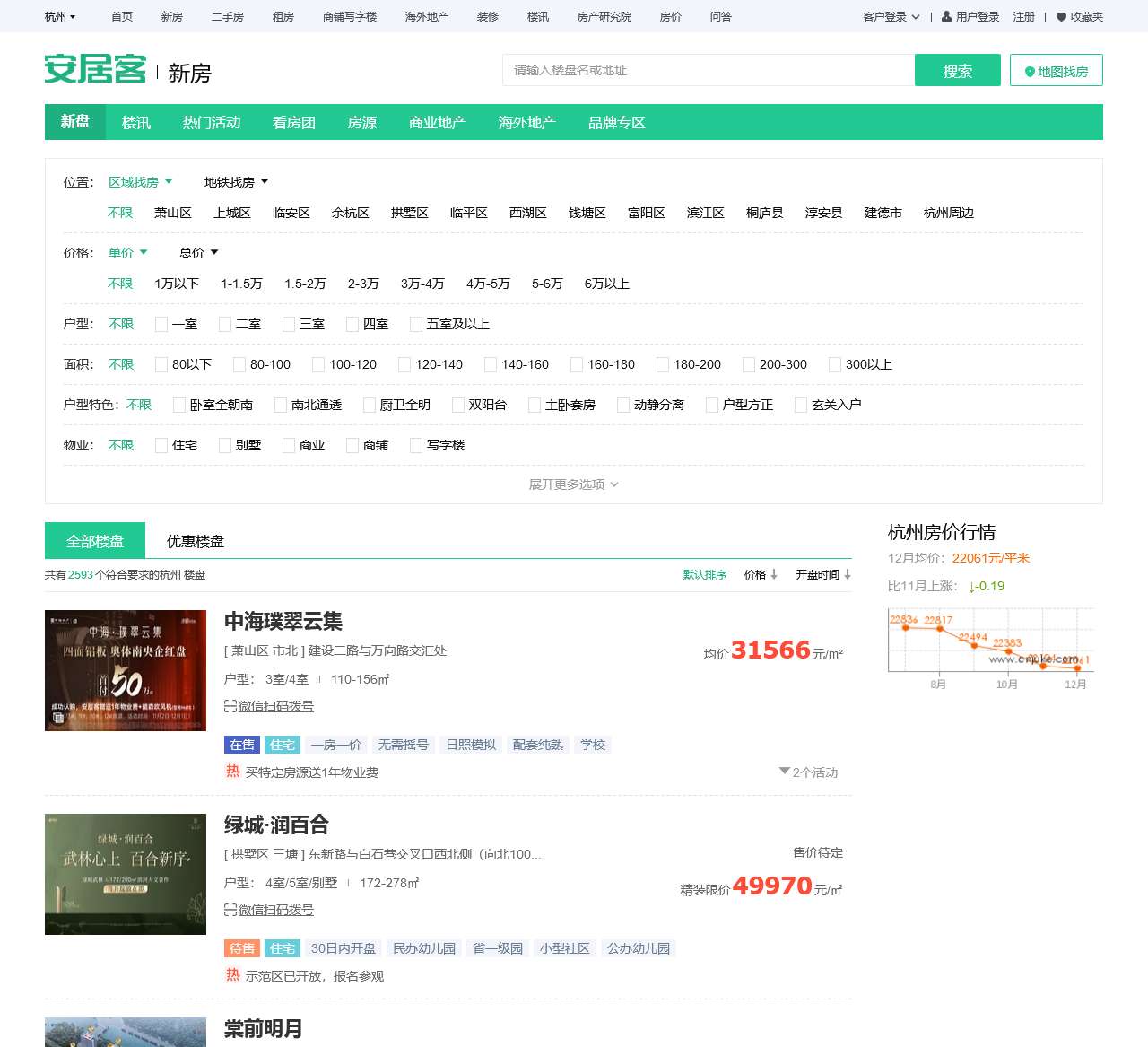 杭州楼盘网，杭州新房一手房，杭州房产网信息网，新开楼盘在售杭州楼盘信息