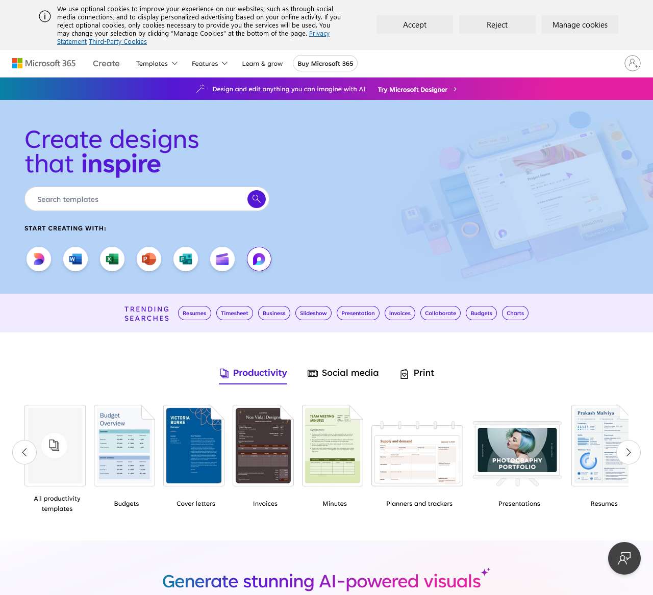 Free templates for social media