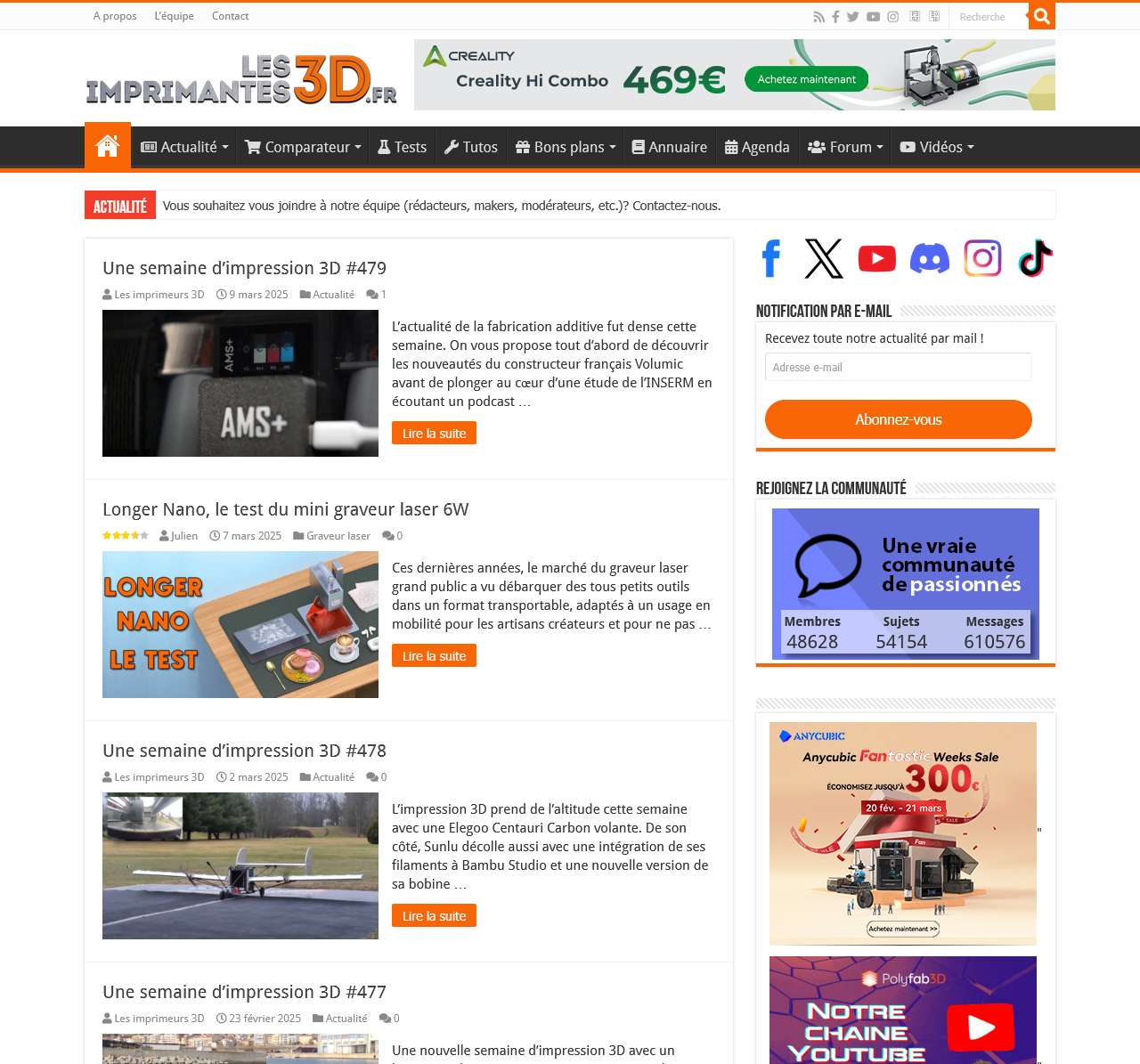 Imprimante 3D et impression 3D : actualité